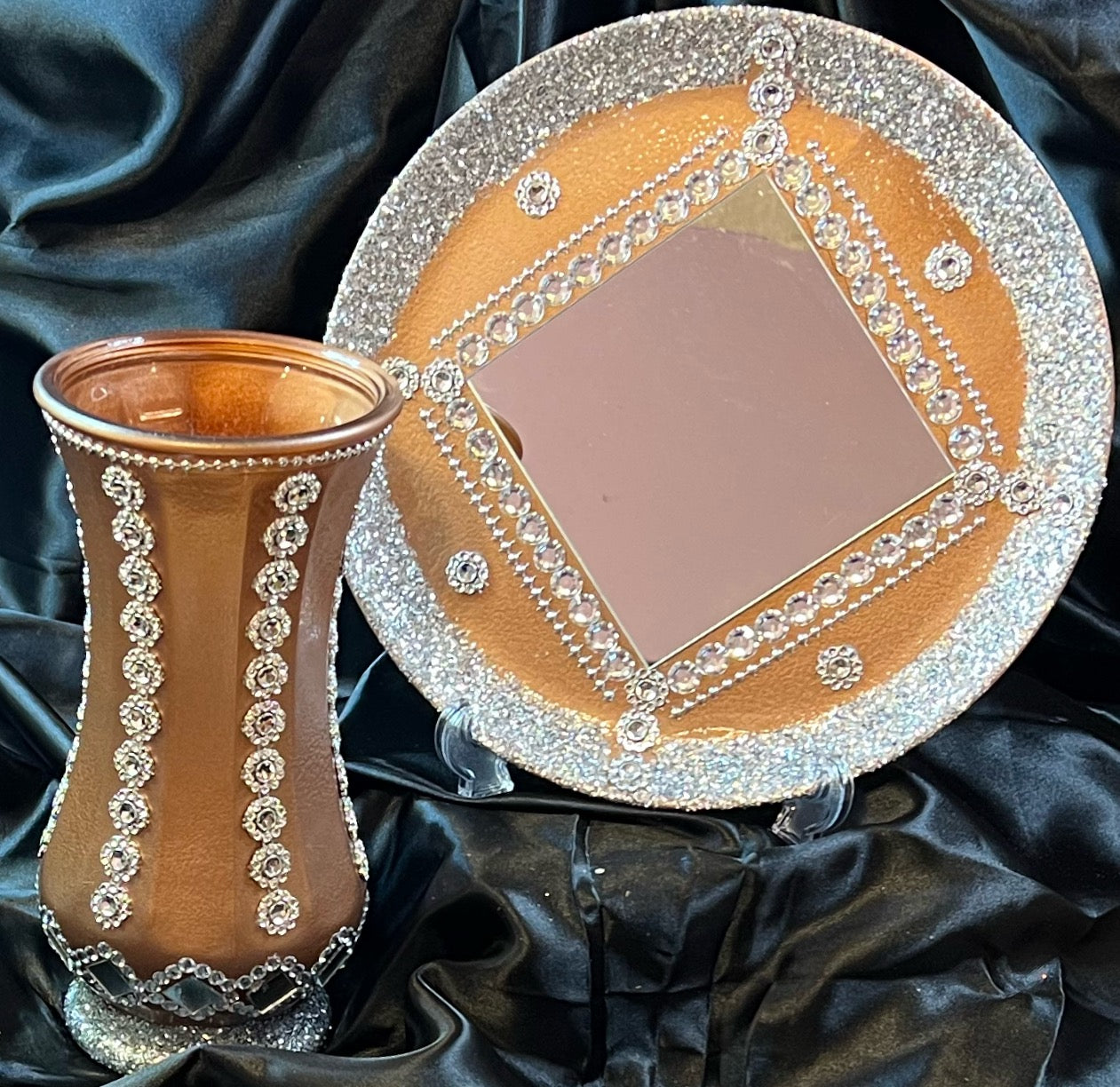 Sparkling Sand Mirror & Vase Set