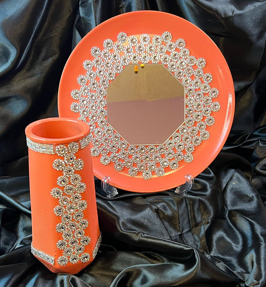 Bling Bling Queen Mirror & Vase set